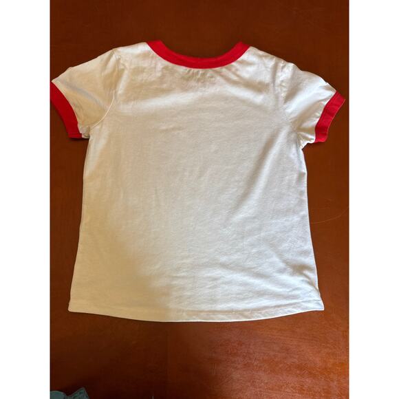 Baywatch Graphic Ringer Tee Lifeguard 80s Aesthetic Contrast Trip Small - Picture 7 of 8